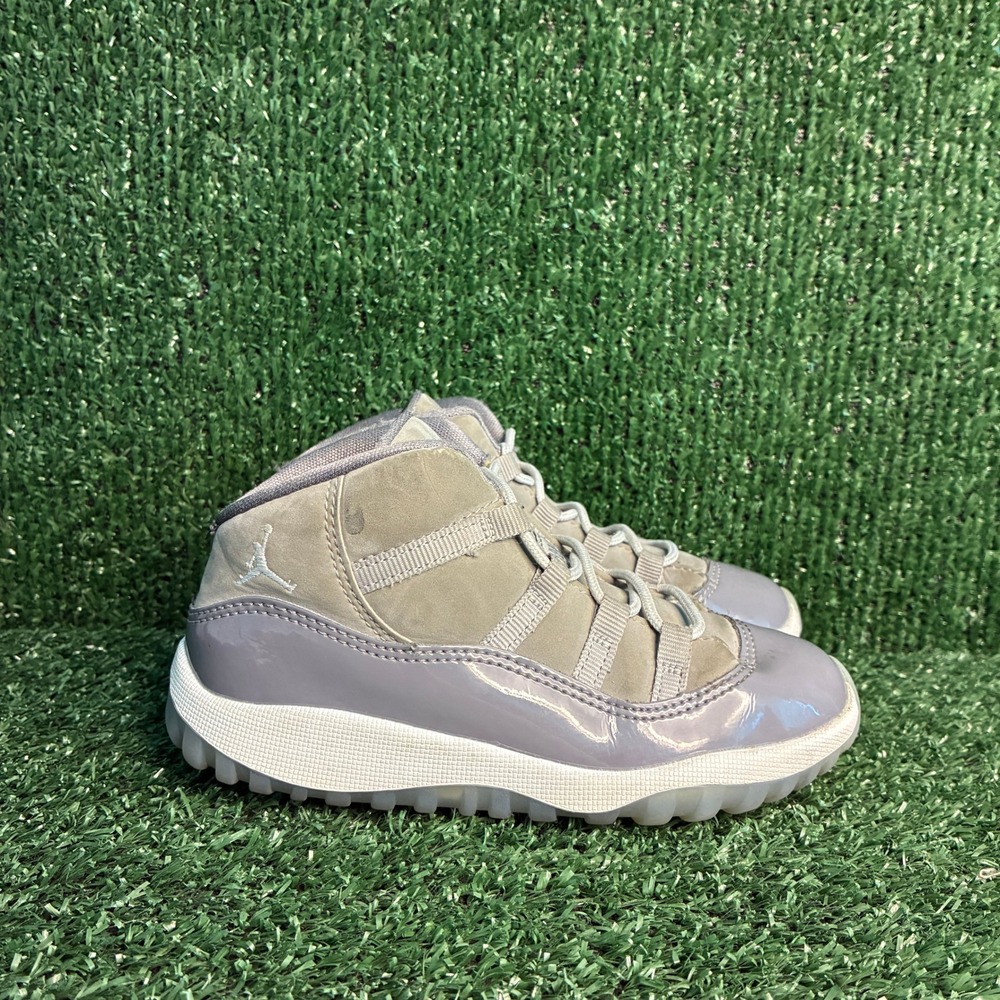 Jordan 11 Cool Grey Patent Leather Basketball Sneaker Retro Grey Toddler Sz 10C